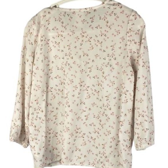 H&M Floral Lace Yoke Long Sleeve Blouse size 2-3 - Picture 6 of 8